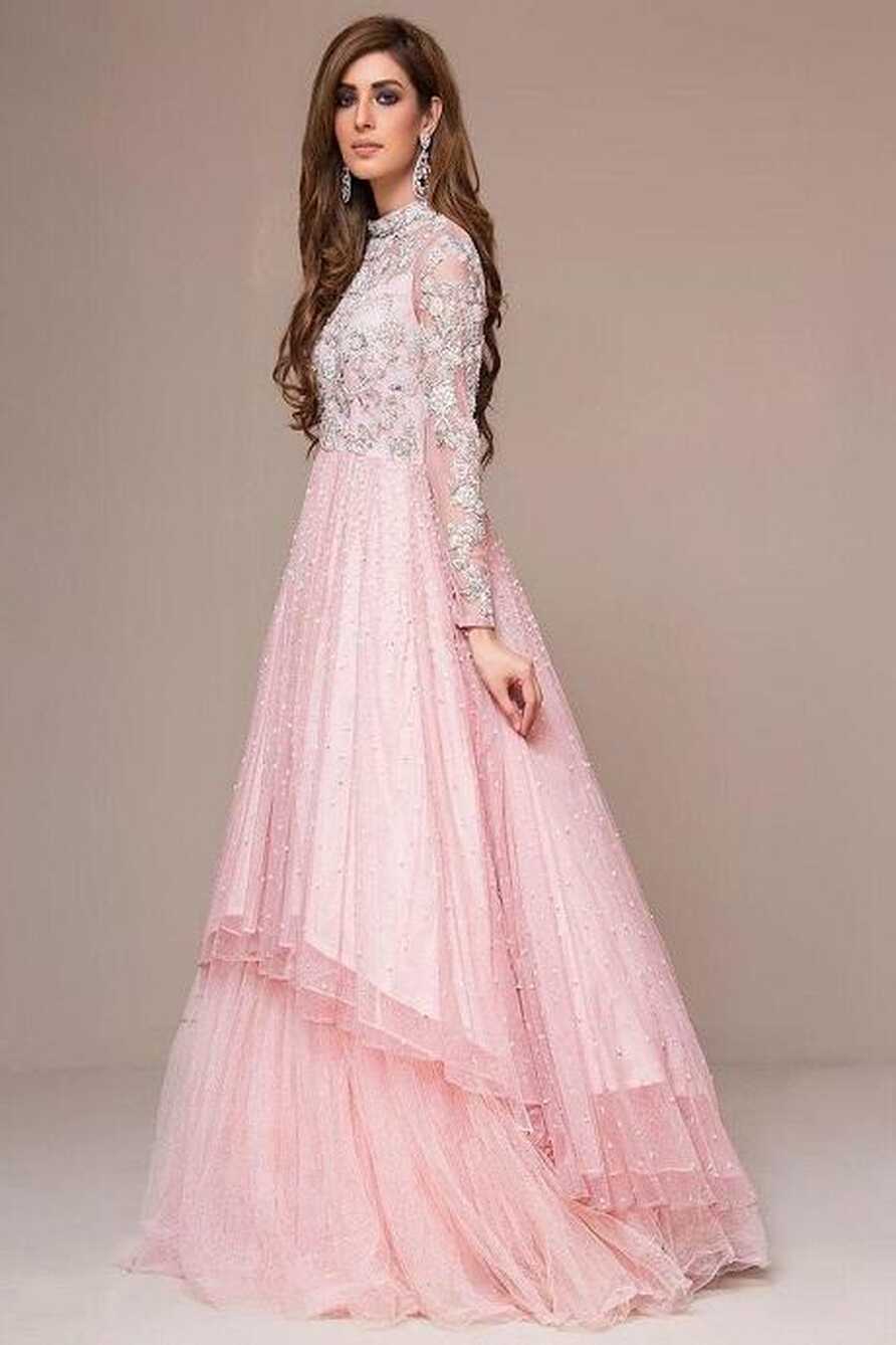 Designer Baby Pink Color Soft Net Gown – TheDesignerSaree