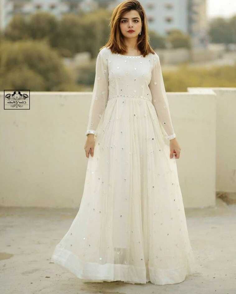 Designer Girls White Colour Combination Dress Design | White Eid ...