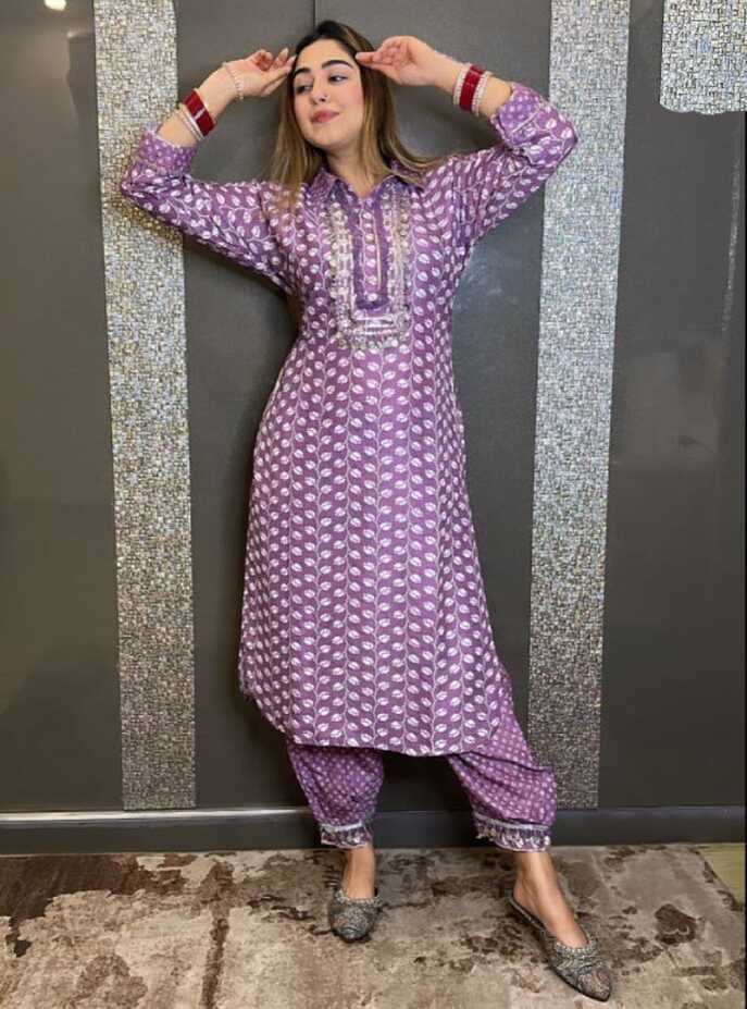 Designer Purple Party Wear Kurti | Latest Kurti Designs