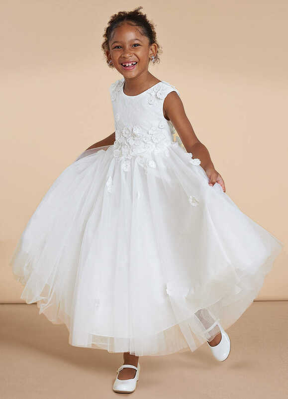 Diamond White Azazie Alie Diamond White A-Line Lace Tulle Dress ...