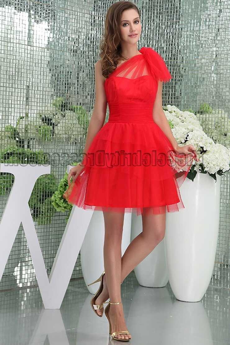 Discount Short Red One Shoulder Party Graduation Cocktail Dress ...