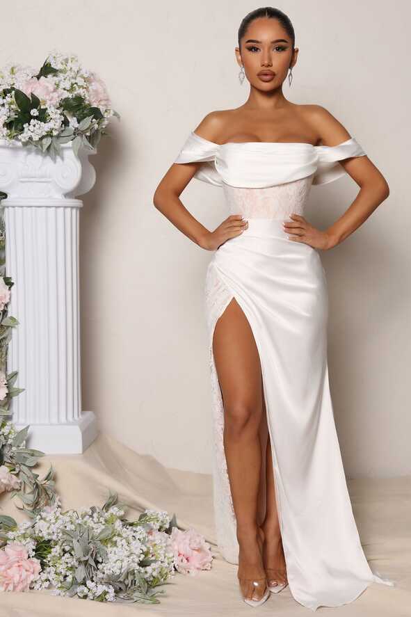 Down The Aisle Satin Maxi Dress - White | Fashion Nova, Dresses ...