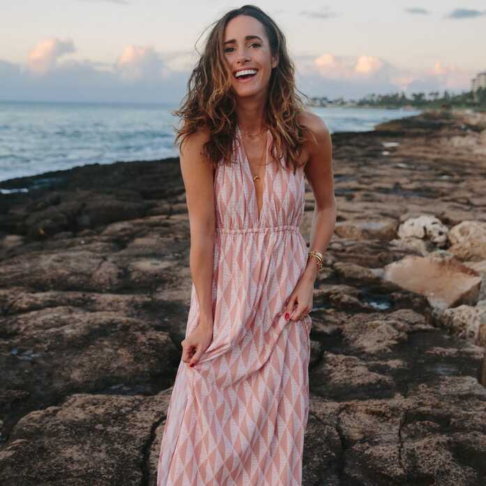 Dreamy Beach Vacation Maxi Dresses - Front Roe by Louise Roe