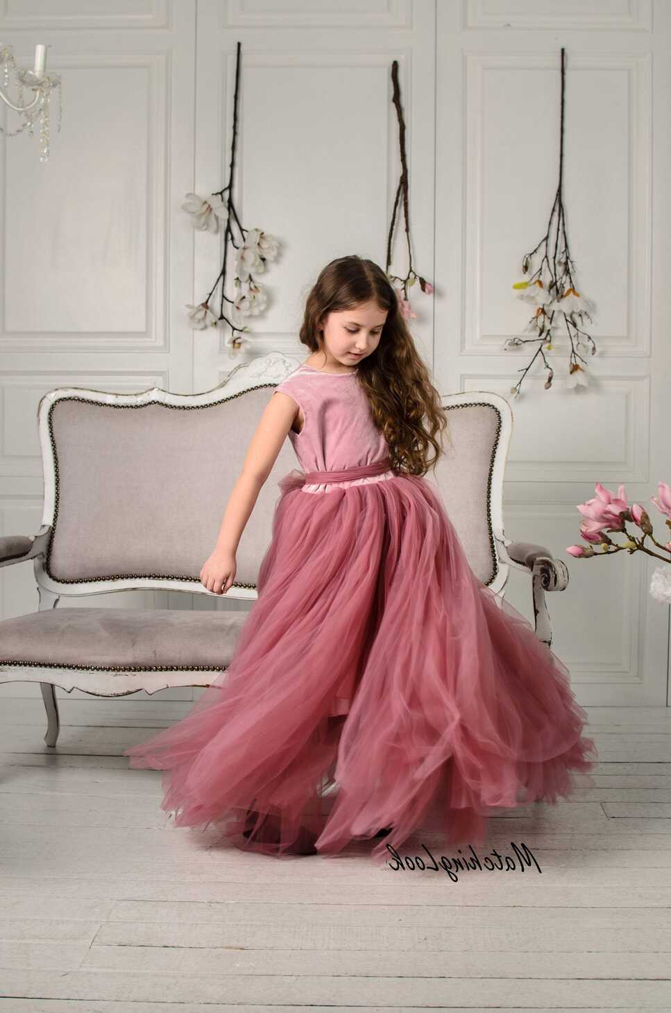 Dresses For Girls, Flower Girl Dress, Dusty Rose Flower Dress, Princes