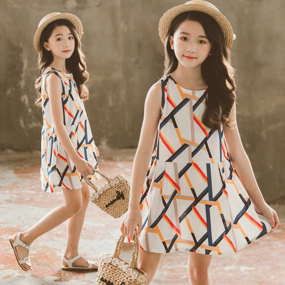 Dresses for Girls Sleeveless Vetement Children Girl Casual Style Child