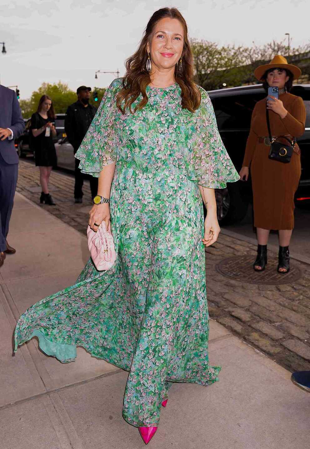 Drew Barrymore Wore a Floral Maxi Dress in New York City