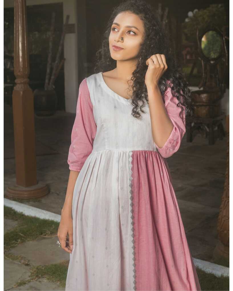 Dual pink and white dress by Niram | The Secret Label