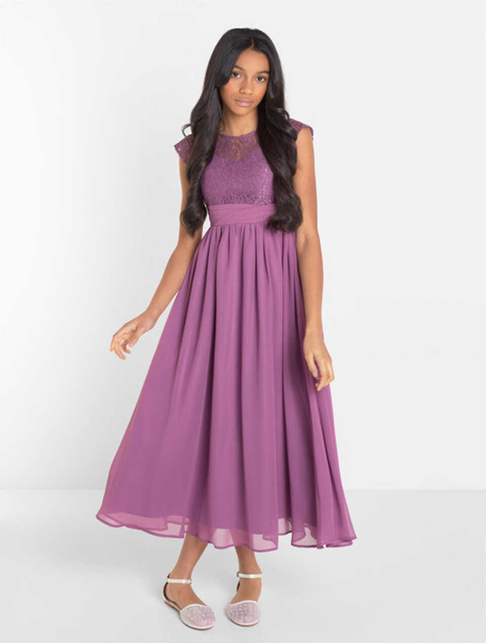 Dusty lavender flower girl dress | Purple junior bridesmaid dress ...