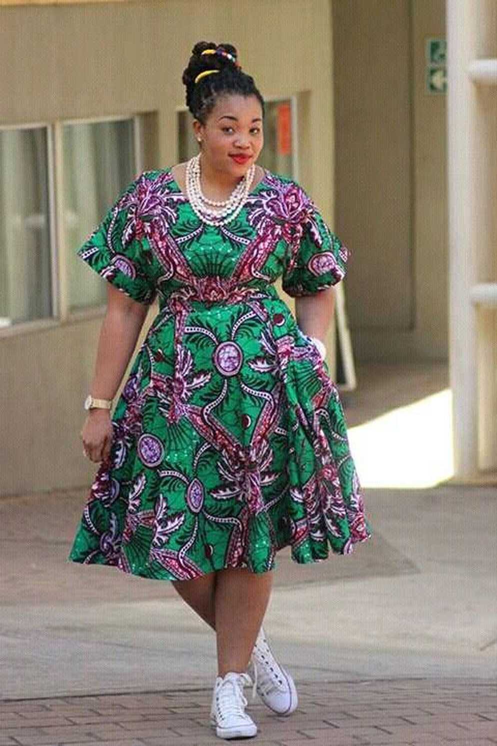 ENLACHIC Women African Print Plus Size High Waist Ankara Maxi ...