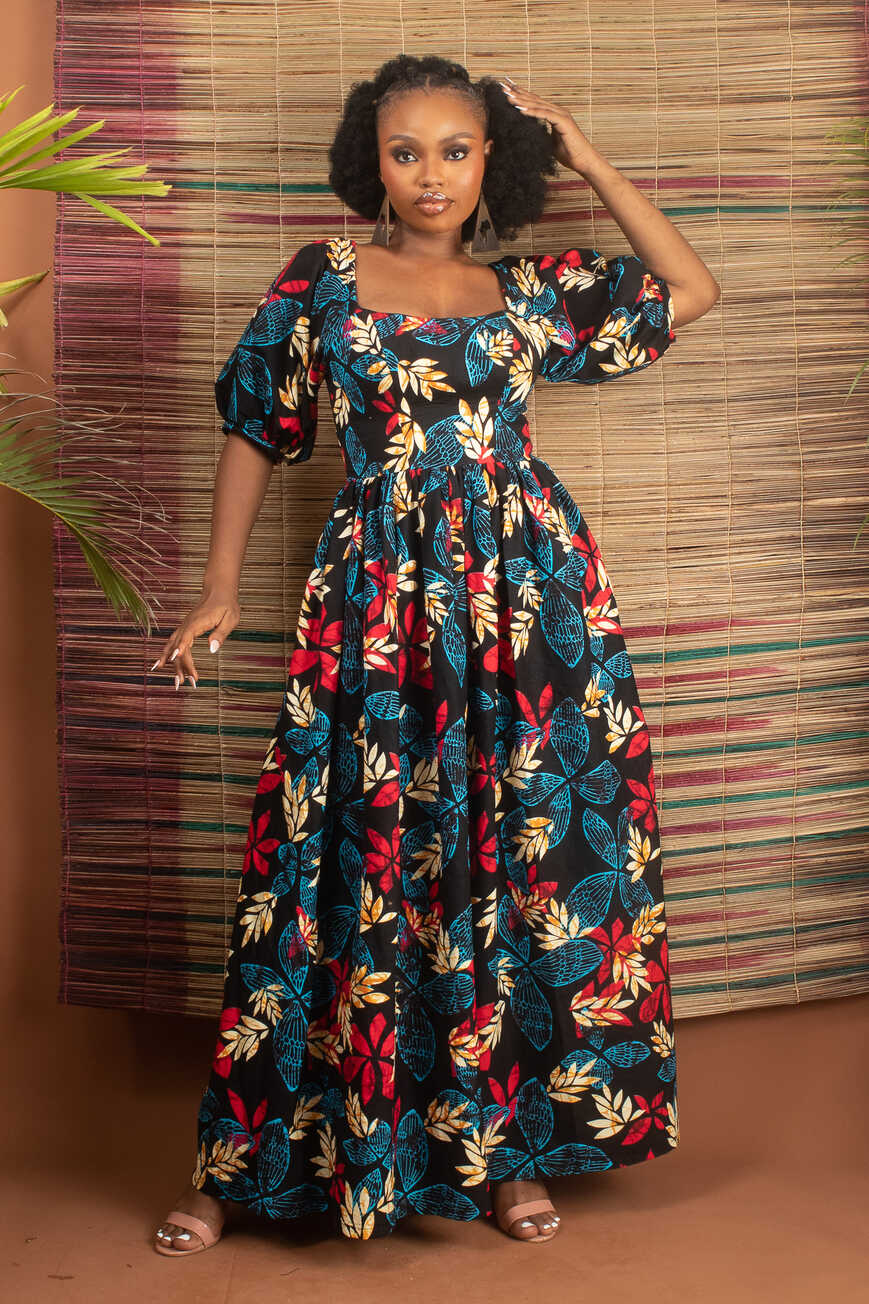 ESOSA African Print Ankara Maxi Dress - Naborhi