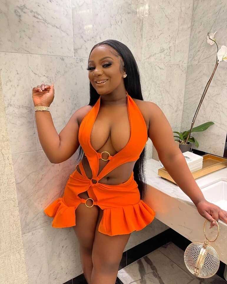 Echoine New Orange 2 Piece Set Halter Backless Mini Dress Ruffle ...