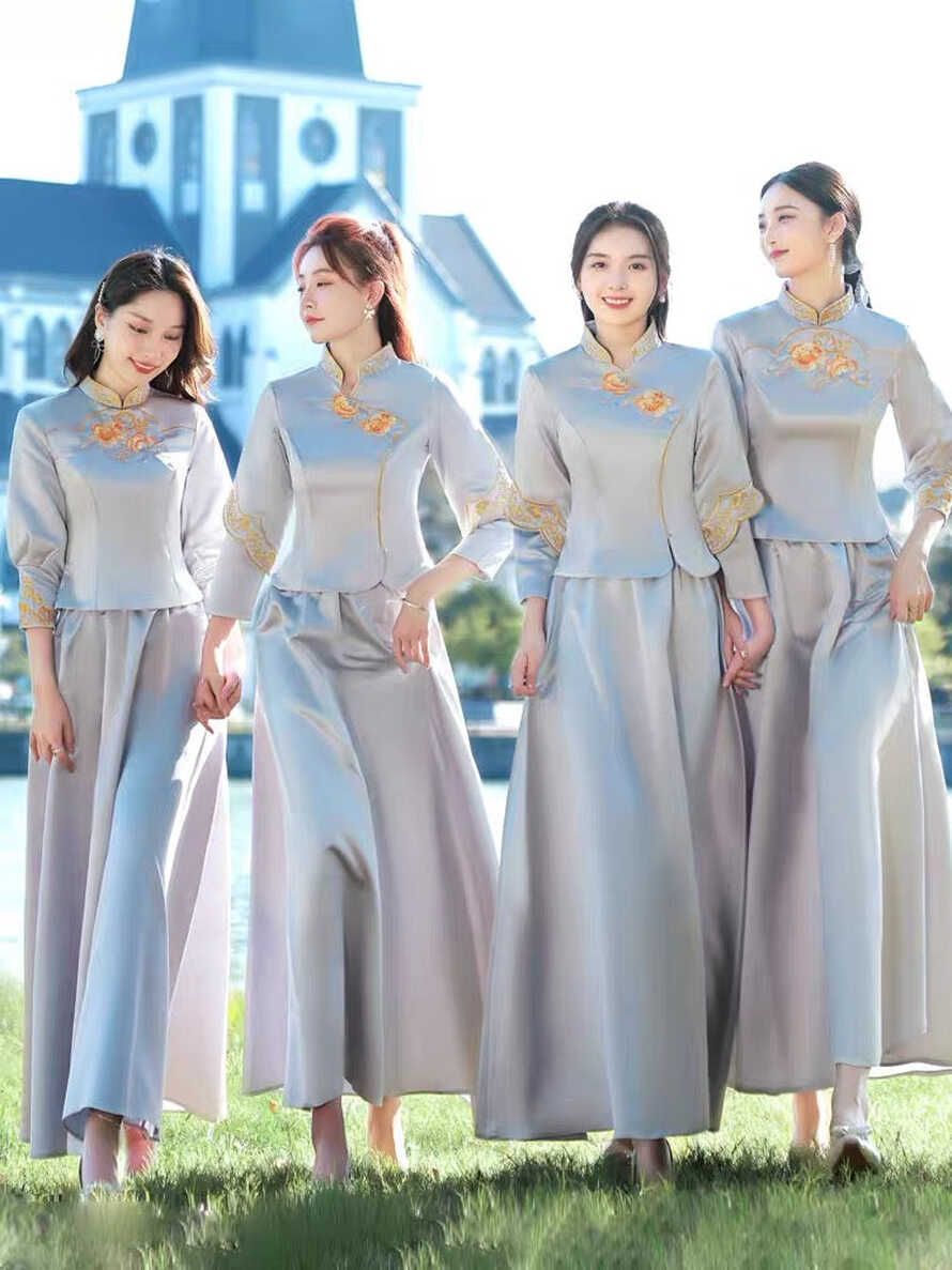 Elegant &amp; Modern Chinese Bridesmaids Dress for Tea Ceremony ...