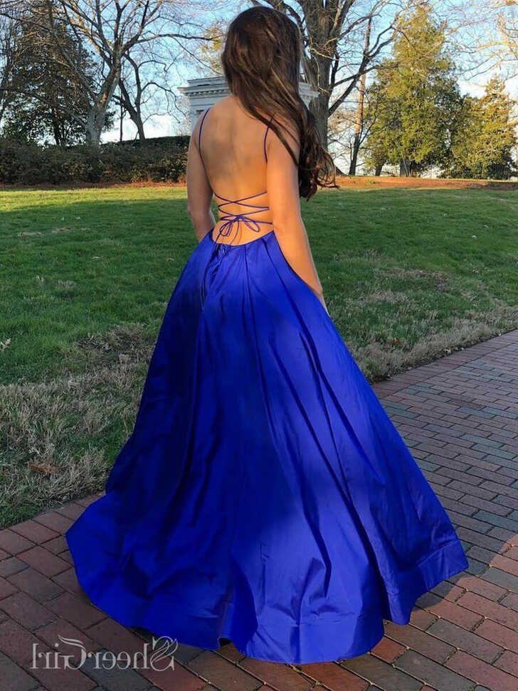 Elegant A-line Long Prom Dresses Royal Blue Prom Gowns ARD2066 ...