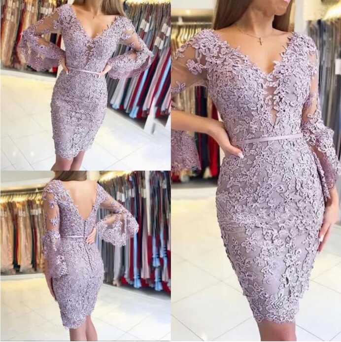 Elegant Beaded Party Cocktail Dresses Short Above Knee Women Party ...