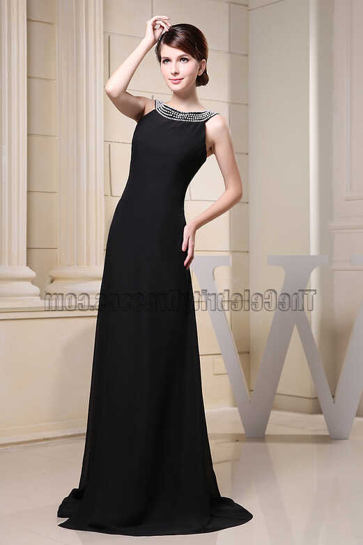 Elegant Black Evening Dress Prom Formal Dresses With Beading ...