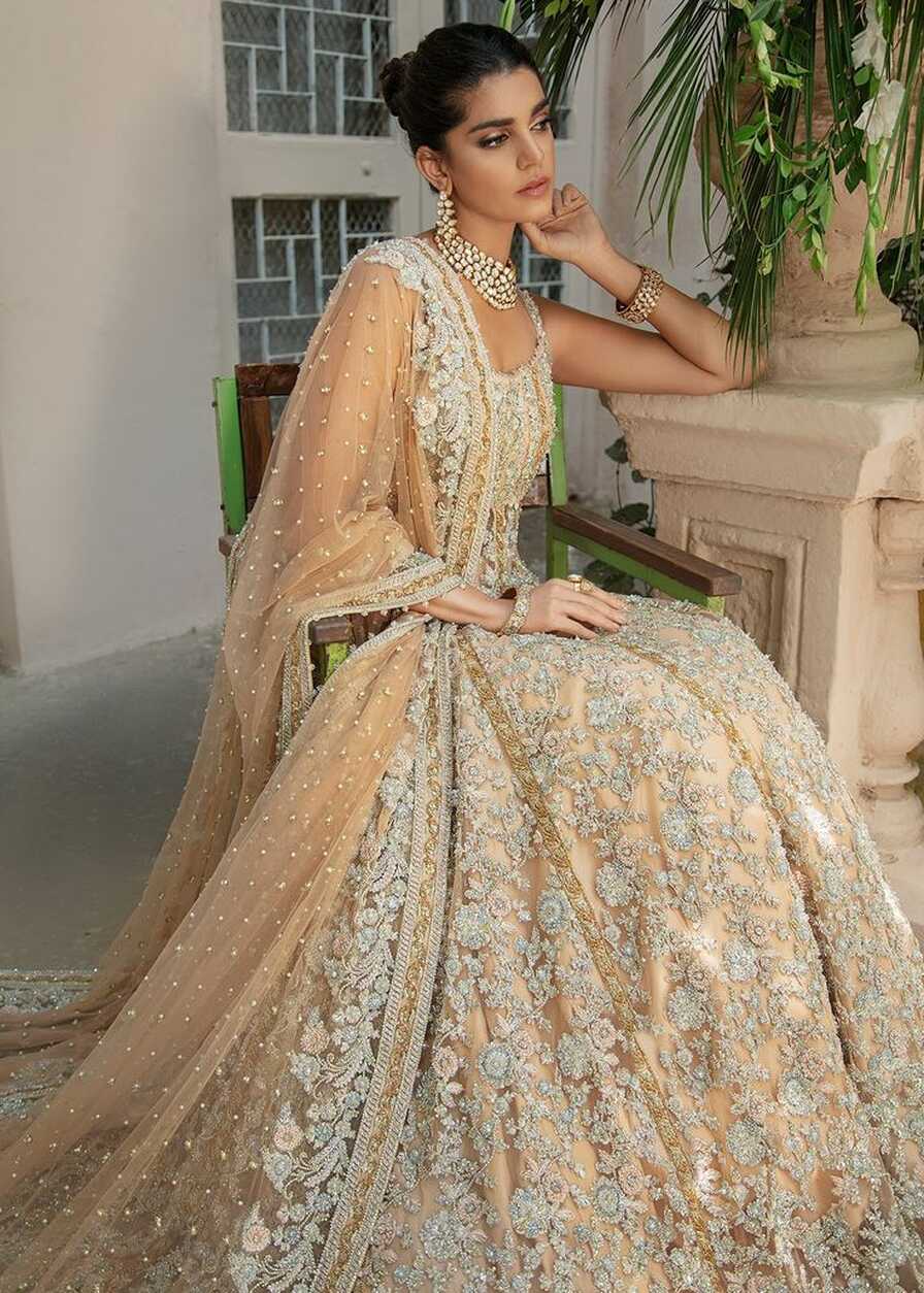 Elegant Designer Pakistani Bridal Dress in Heavily Embroidered ...