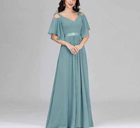 Elegant Evening Dresses, Long A-line Off The Shoulder V-neck ...