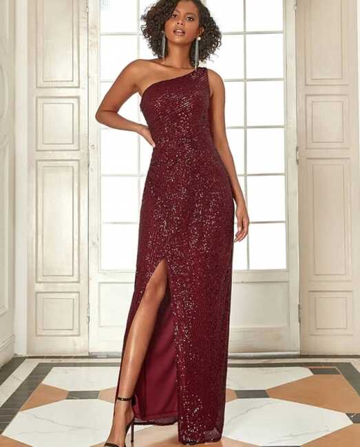 Elegant Evening Dresses Aline Off The Shoulder Long Sequins ...