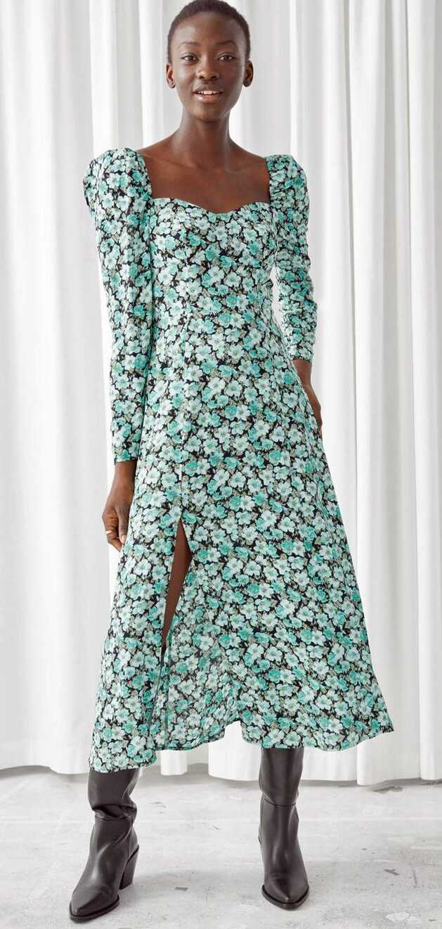 Elegant Floral Midi Dress