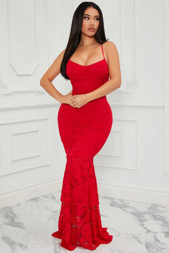 Elegant Lace Maxi Dress - Red | Fashion Nova, Dresses | Fashion Nova