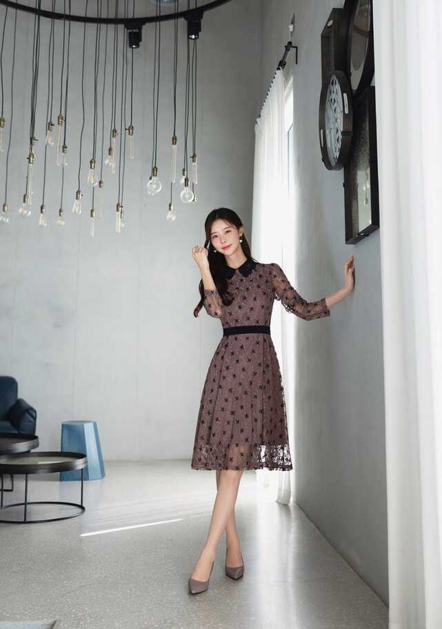 Elegant Lace Party Dress Korean Style Autumn Midi Dress CLD0086 ...