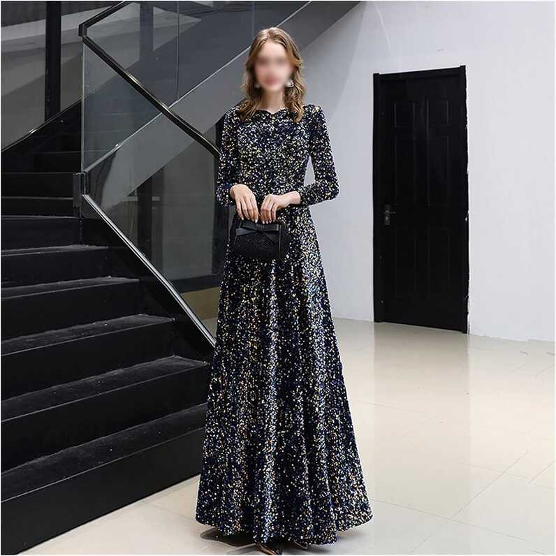 Elegant Long Sleeves A-line Floor-Length Prom Dress Kuwait | Ubuy