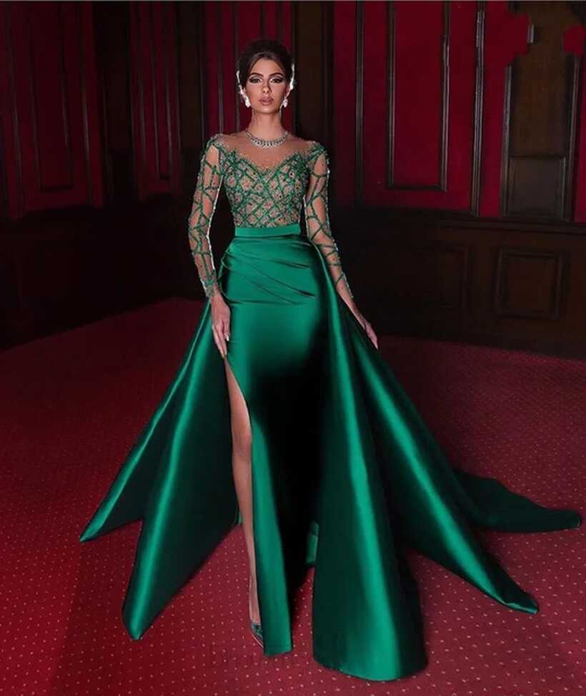 Elegant Mermaid Evening Dresses 2022 Emerald Green Formal Dress ...