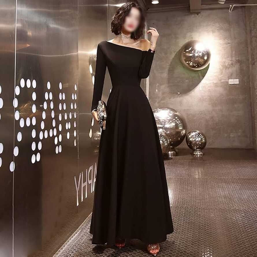 Elegant One Shoulder Women Formal Dresses A-line Floor-length ...