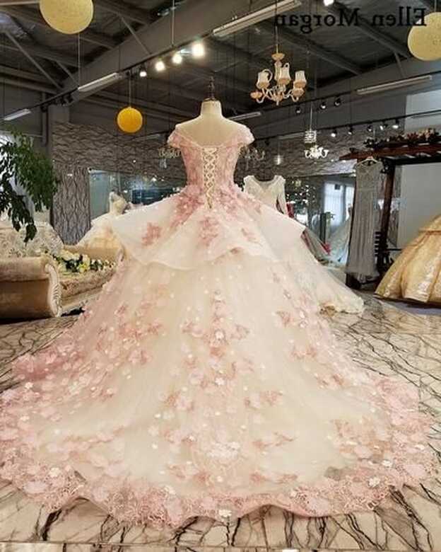 Elegant Pink Lace Princess Wedding Dresses 2019 African Black ...