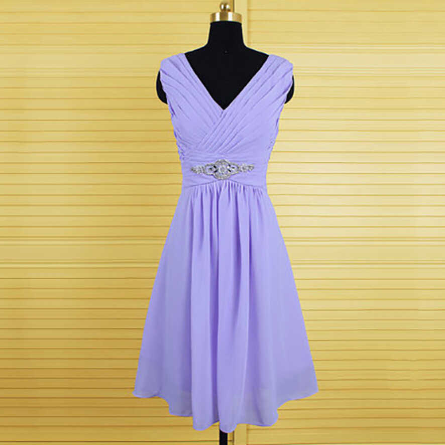 Elegant Purple Bridesmaid Dresses, Knee-length Lavender Bridesmaid ...