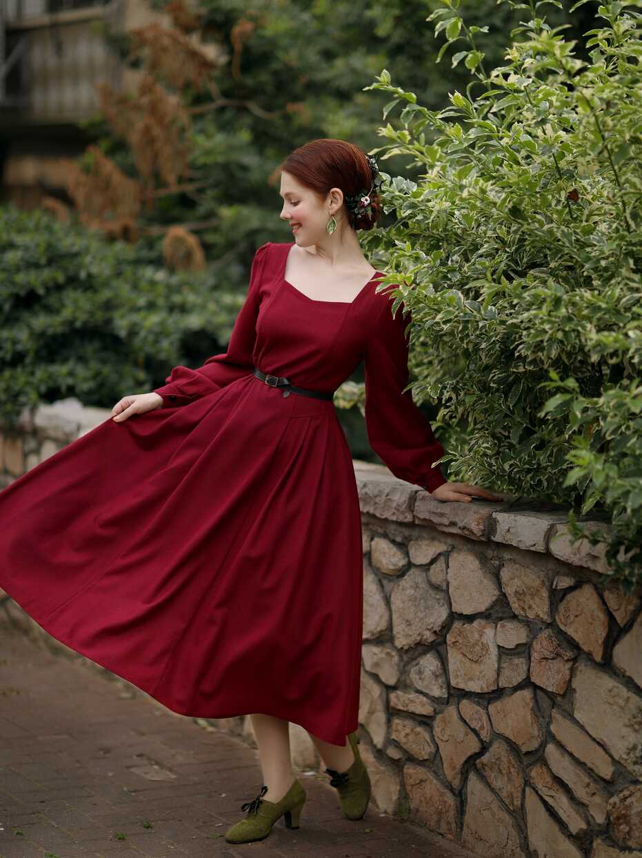 Elegant Red Dress - Etsy