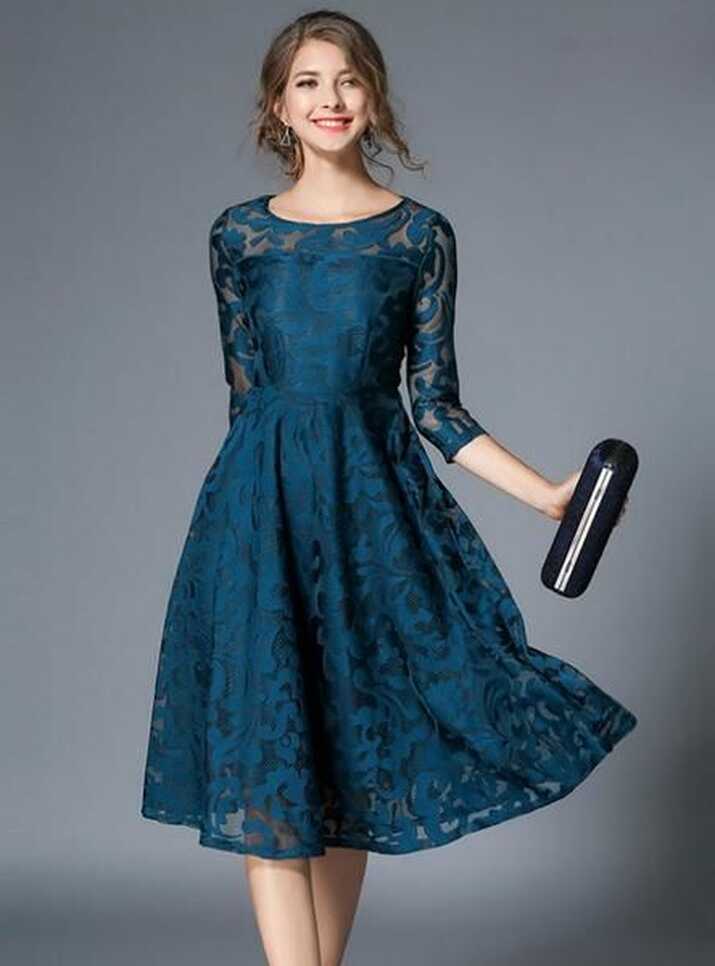 Elegant Slim Ladies Party Dress Women Casual Lace Dresses