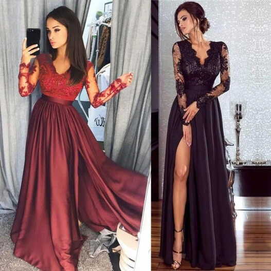 Elegant Women Sexy Lace Sleeve Maxi Dress Evening Georgia | Ubuy