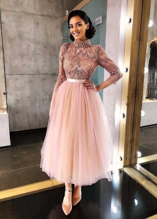 Elegant pink cocktail dresses short | Prom Dresses With Lace ...