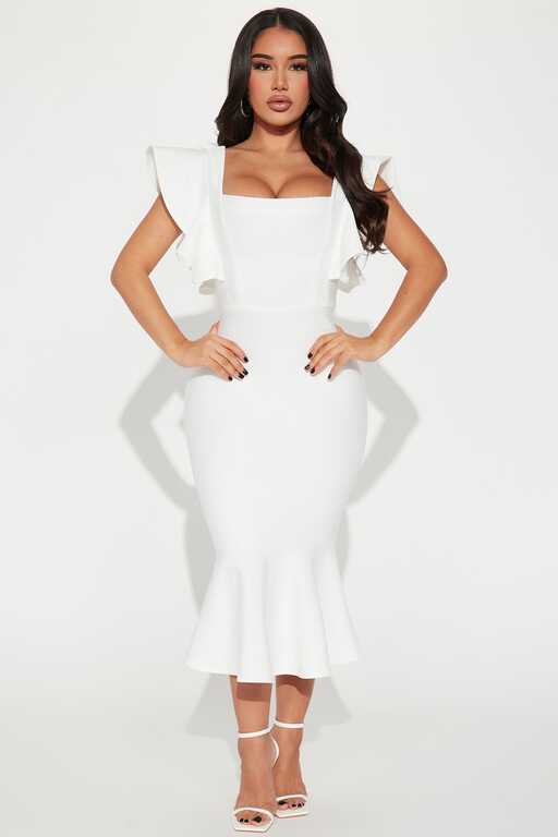 Elyse Bandage Midi Dress - White | Fashion Nova, Dresses | Fashion ...