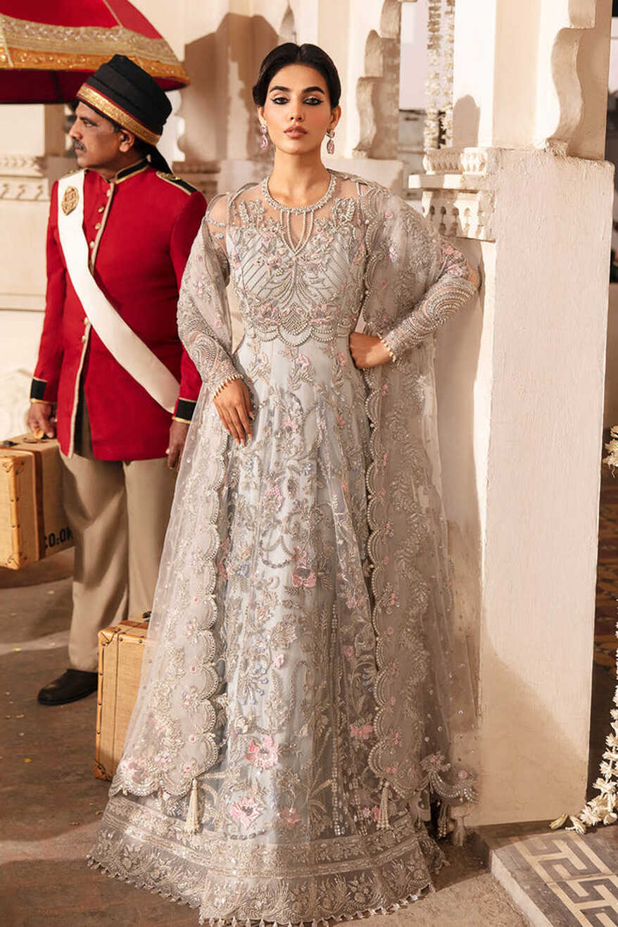 Embellished Pakistani Wedding Dress Gown Dupatta Style – Nameera ...