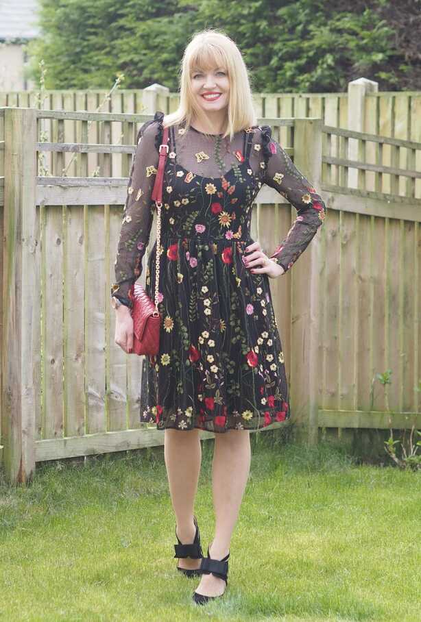 Embroidered Floral Dress and Bow Detail Heels - What Lizzy Loves