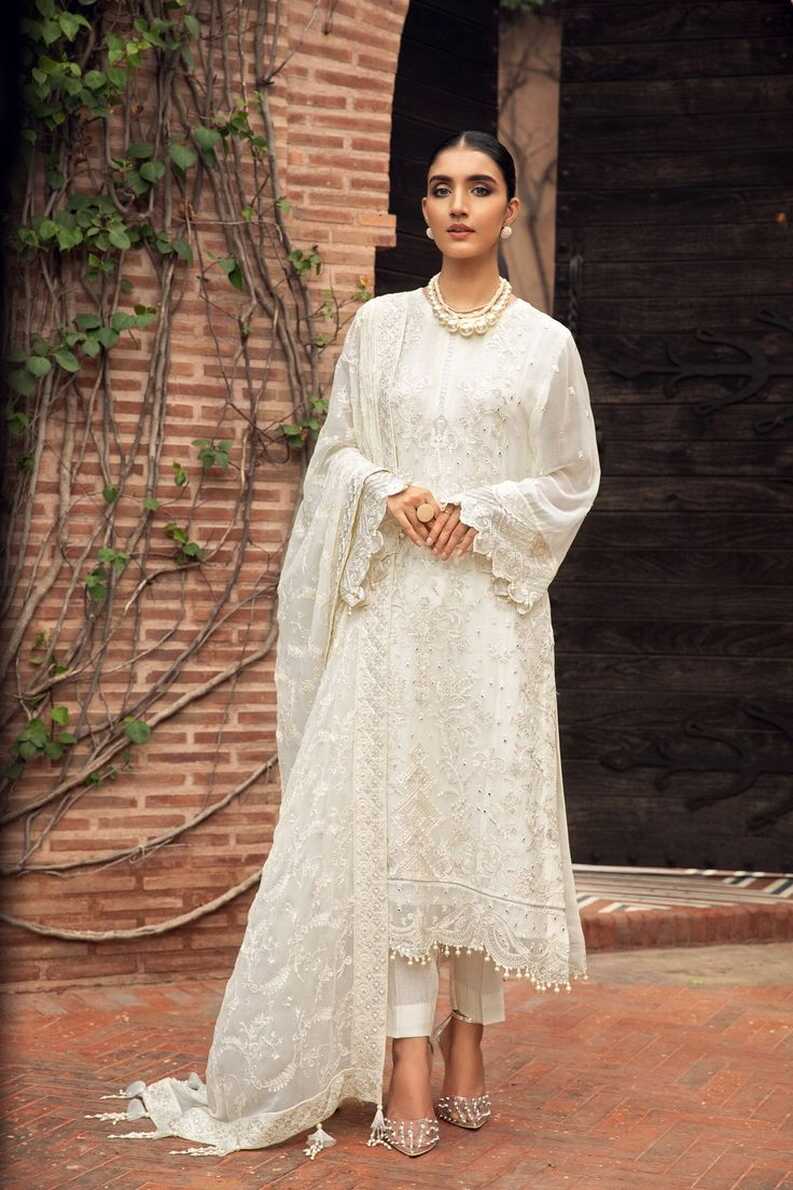 Embroidered White Salwar Kameez Online 2021 #PF139 - SMALL