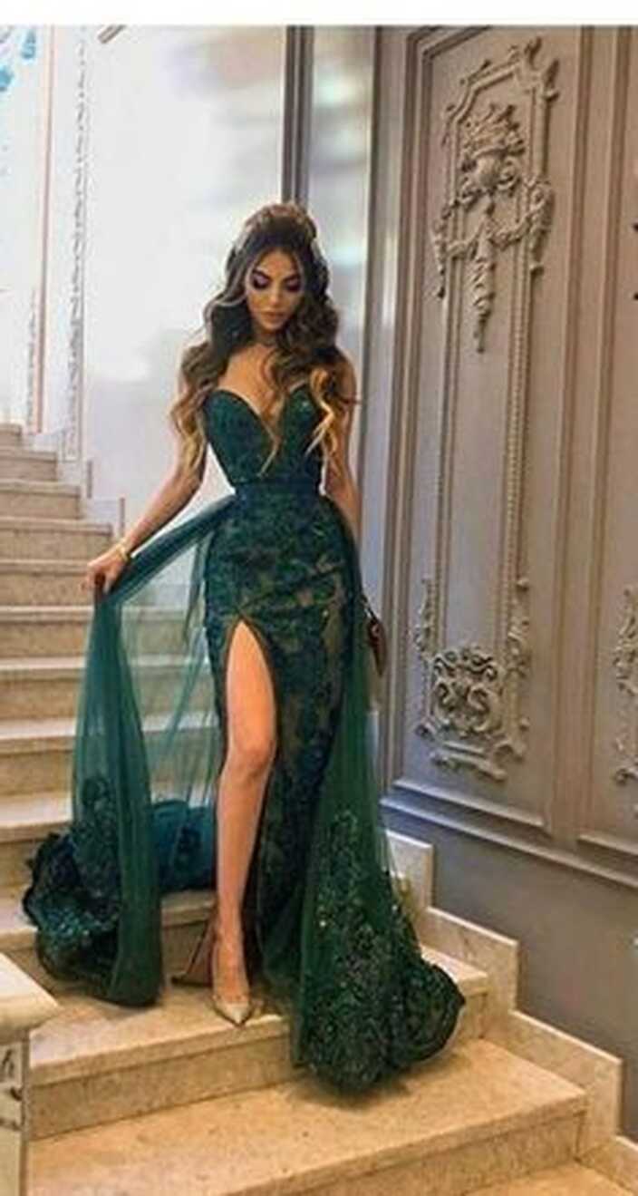 Emerald Green And Gold Prom Dresses - Shop on Pinterest