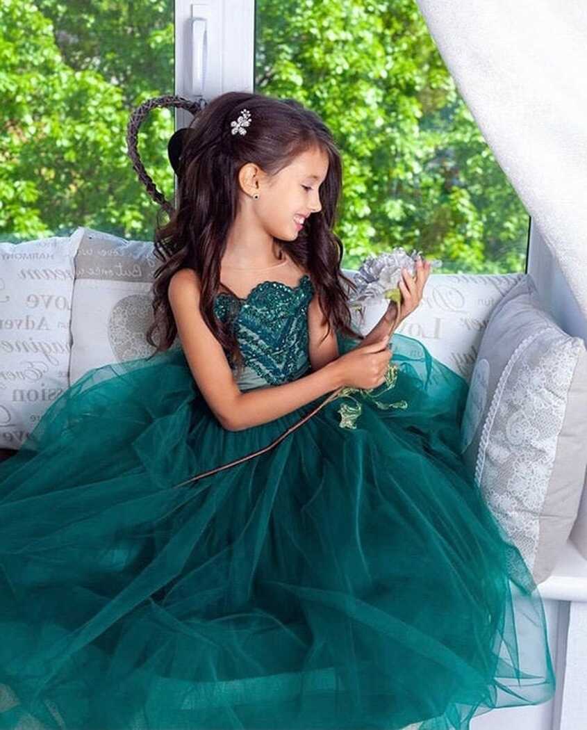 Emerald Green Flower Girl Dress. Fairy Toddler Tiana Princess ...