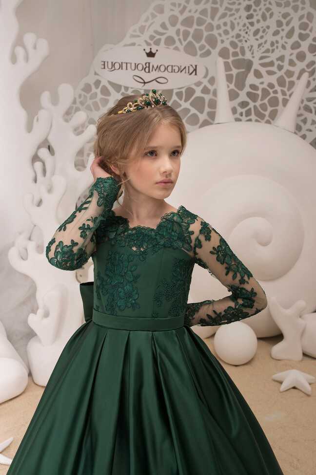 Emerald Green Flower Girl Dress Wedding Holiday Party Bridesmaid ...