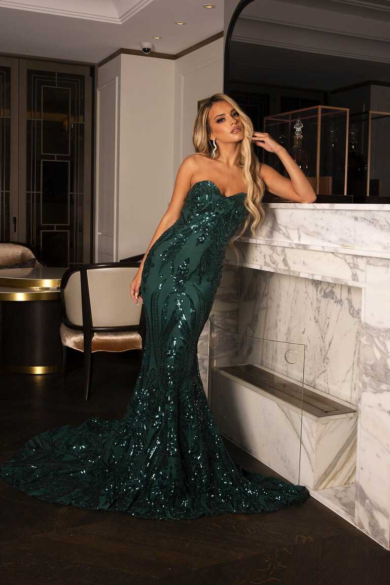 Emerald Green Formal Dresses | Sequins, Satin, Side Split ...