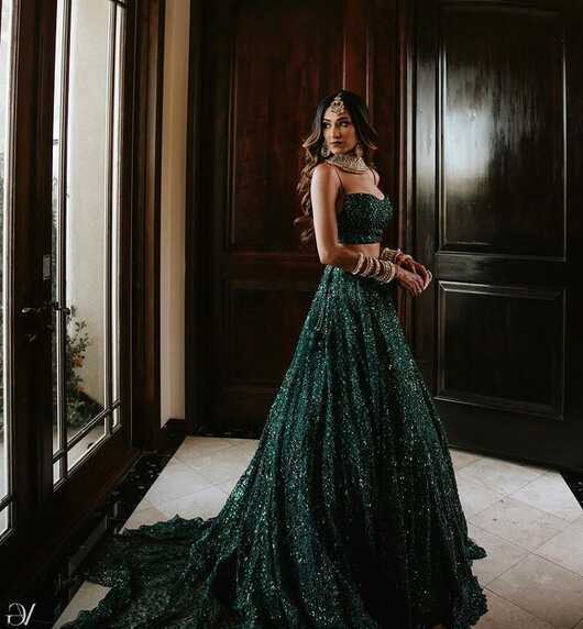 Emerald Green Outfits Are The New Pick For Wedding Festivities