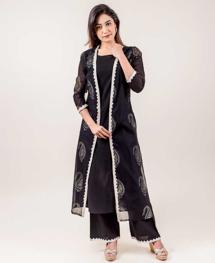 Empire Cut Jacket Style Multi Layered Indo Western Dress ...