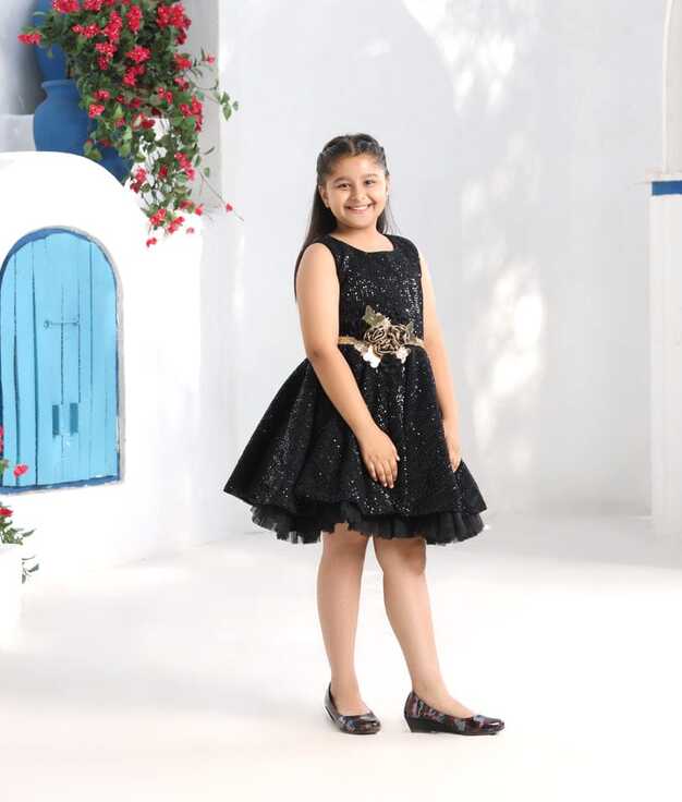 Enchanting Black Sequin Dress – FayonKids