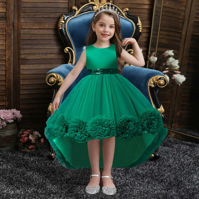 Esaierr Kids Dress Princess Dress 3-10Y Toddler Flower Fluffy ...