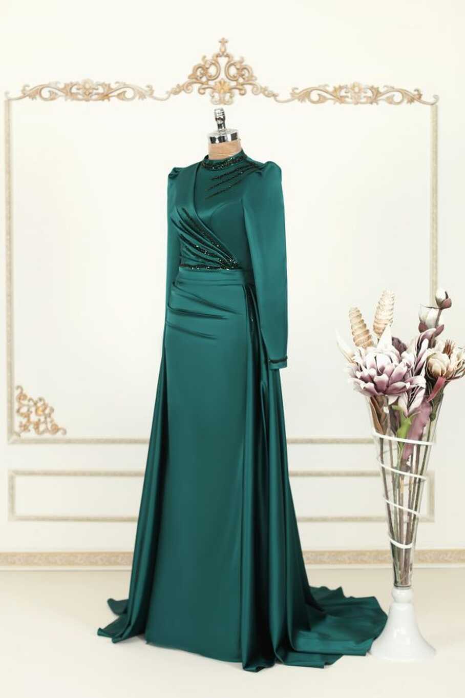 Esma Karadağ Evening Dress - Green - 155 - Trendyol