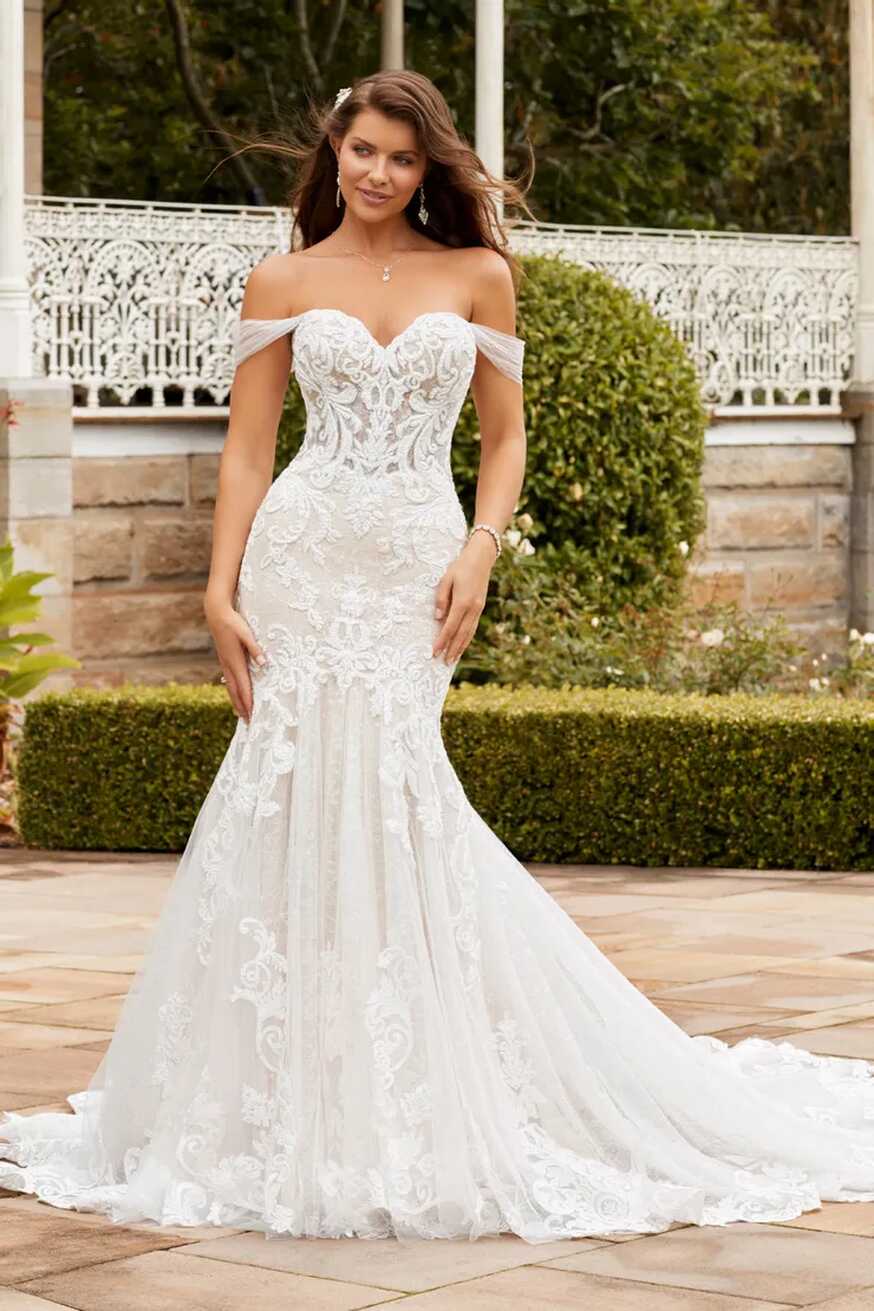 Ethereal Lace Wedding Dress with Off Shoulder Straps | Sophia Tolli