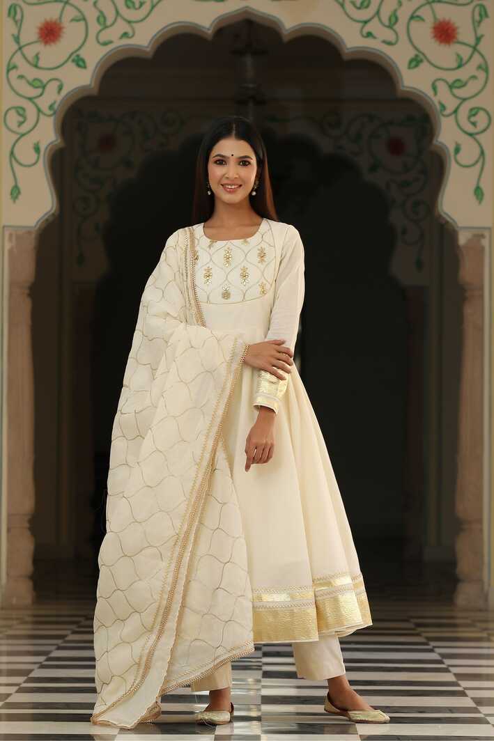 Ethnic White Dresses for Women - Gillori