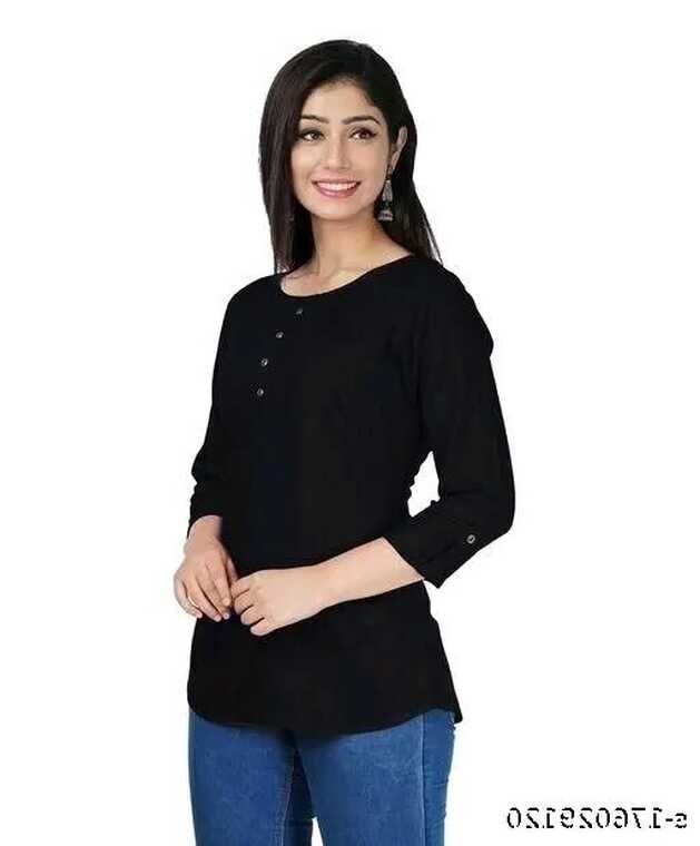 Exclusive Collection of Tops For Girls |Rayon (Black) Meesho Maha ...